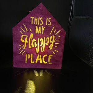 Crafters Square LED This is my Happy Place Wood Light